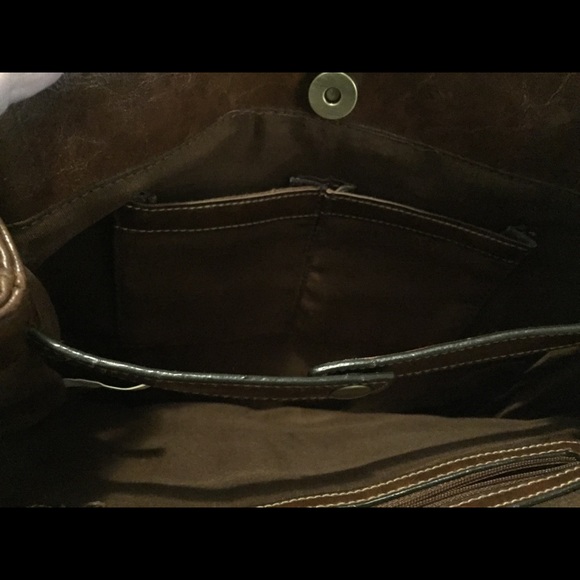 SOLD - Brown Leather shoulder bag, purse, tote - Picture 6 of 6